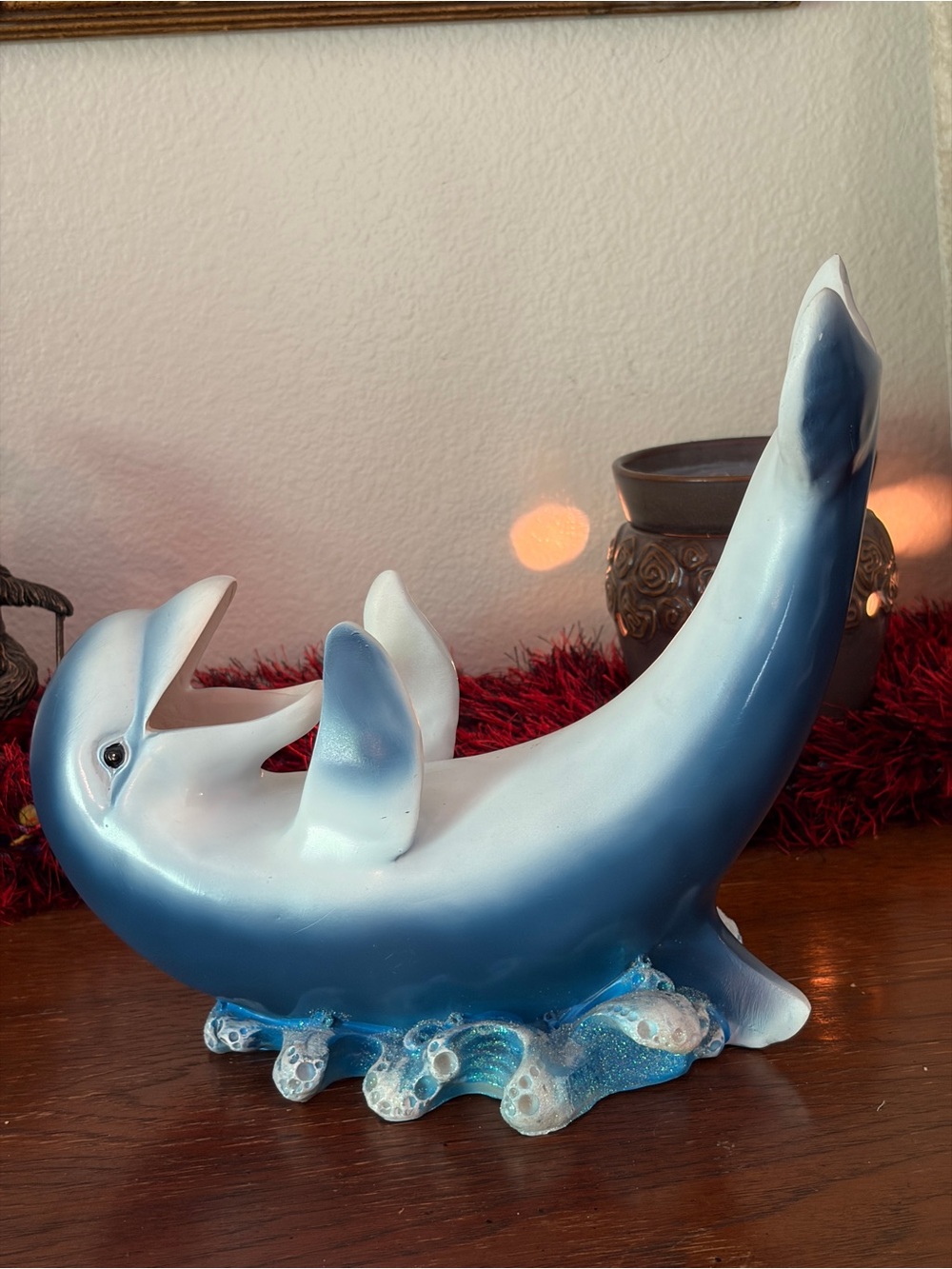 Summer Beach House Blue Dolphin Wine Bottle Holder